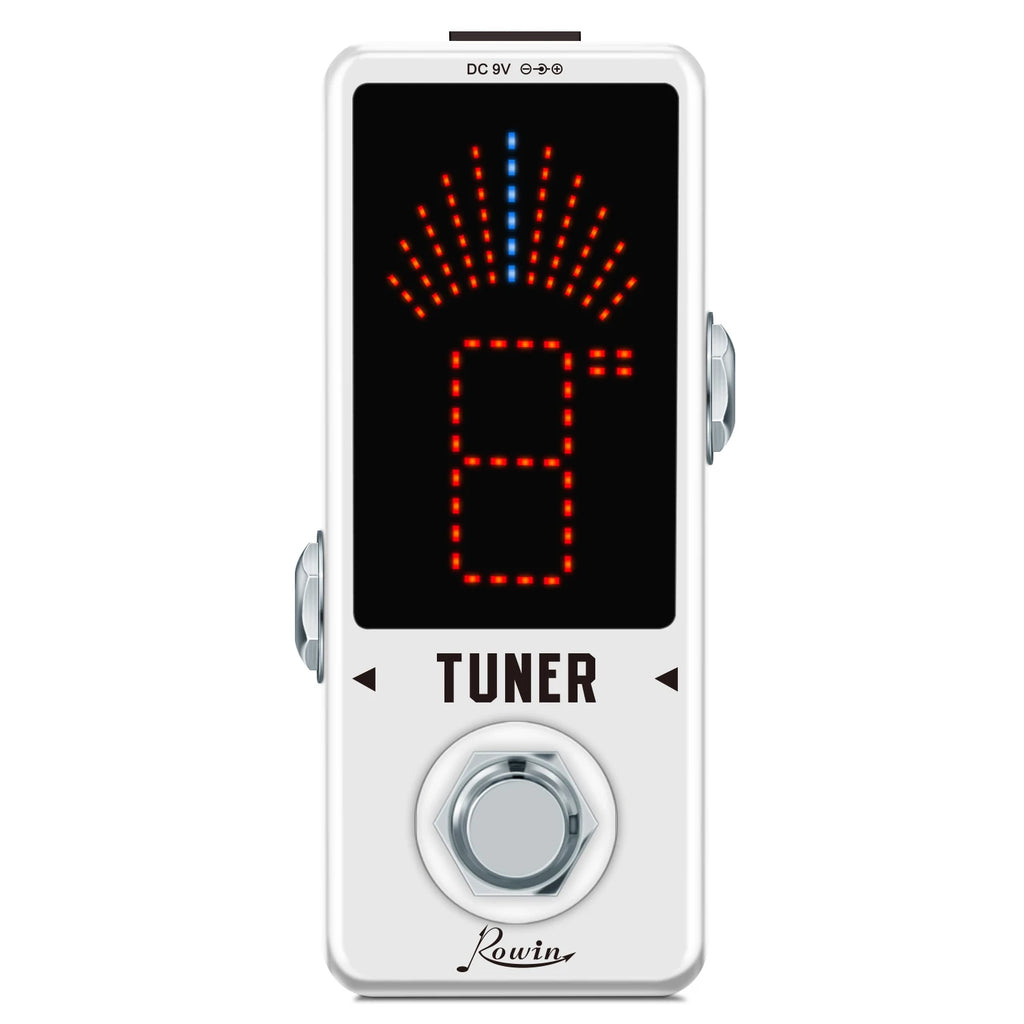 Pedal Afinador de Guitarra Rowin LT-910 Mini Afinador Cromático com Display de LED e True Bypass - Acessório para Guitarra Elétrica e Baixo
