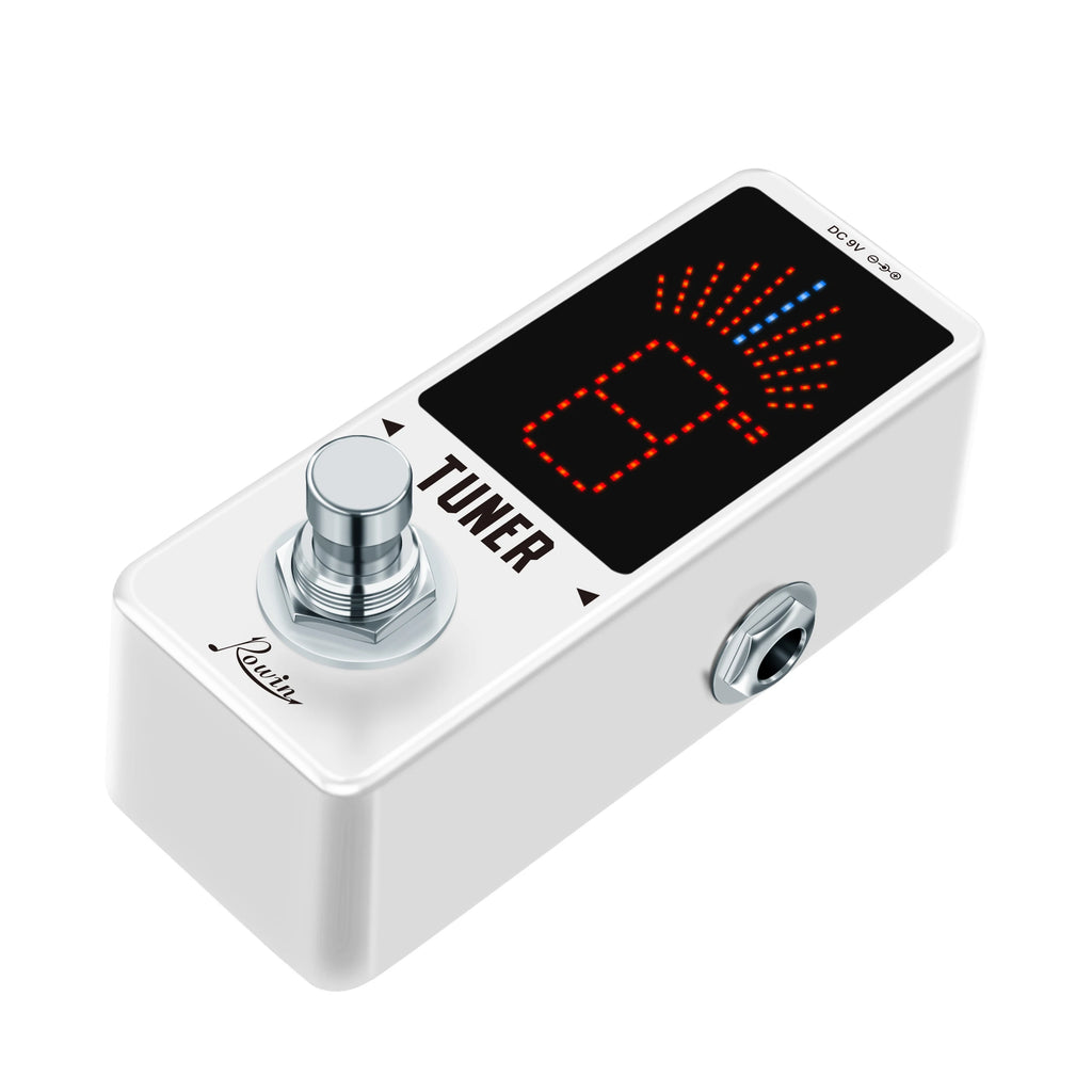 Pedal Afinador de Guitarra Rowin LT-910 Mini Afinador Cromático com Display de LED e True Bypass - Acessório para Guitarra Elétrica e Baixo