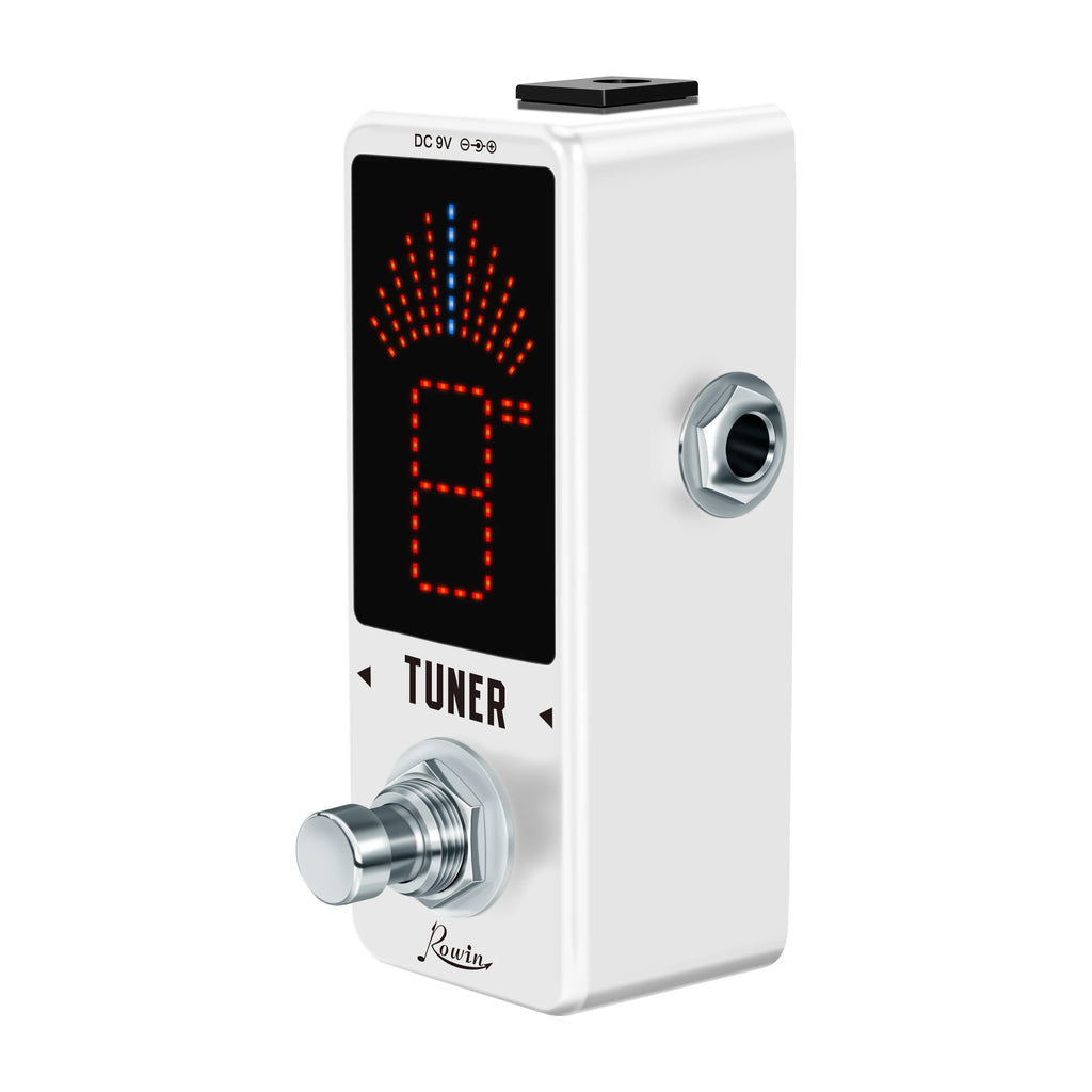 Pedal Afinador de Guitarra Rowin LT-910 Mini Afinador Cromático com Display de LED e True Bypass - Acessório para Guitarra Elétrica e Baixo
