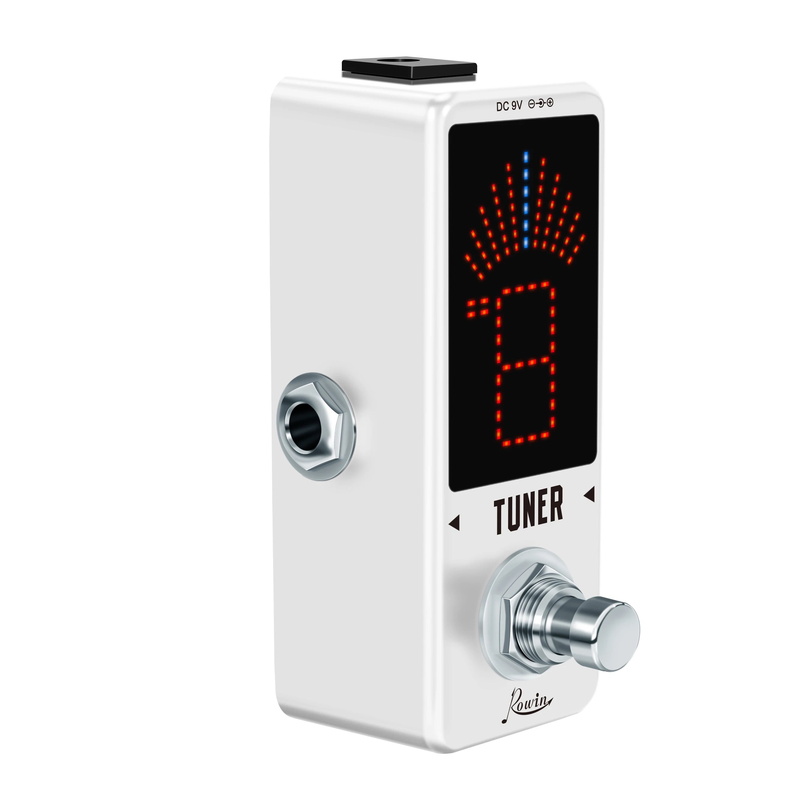 Pedal Afinador de Guitarra Rowin LT-910 Mini Afinador Cromático com Display de LED e True Bypass - Acessório para Guitarra Elétrica e Baixo