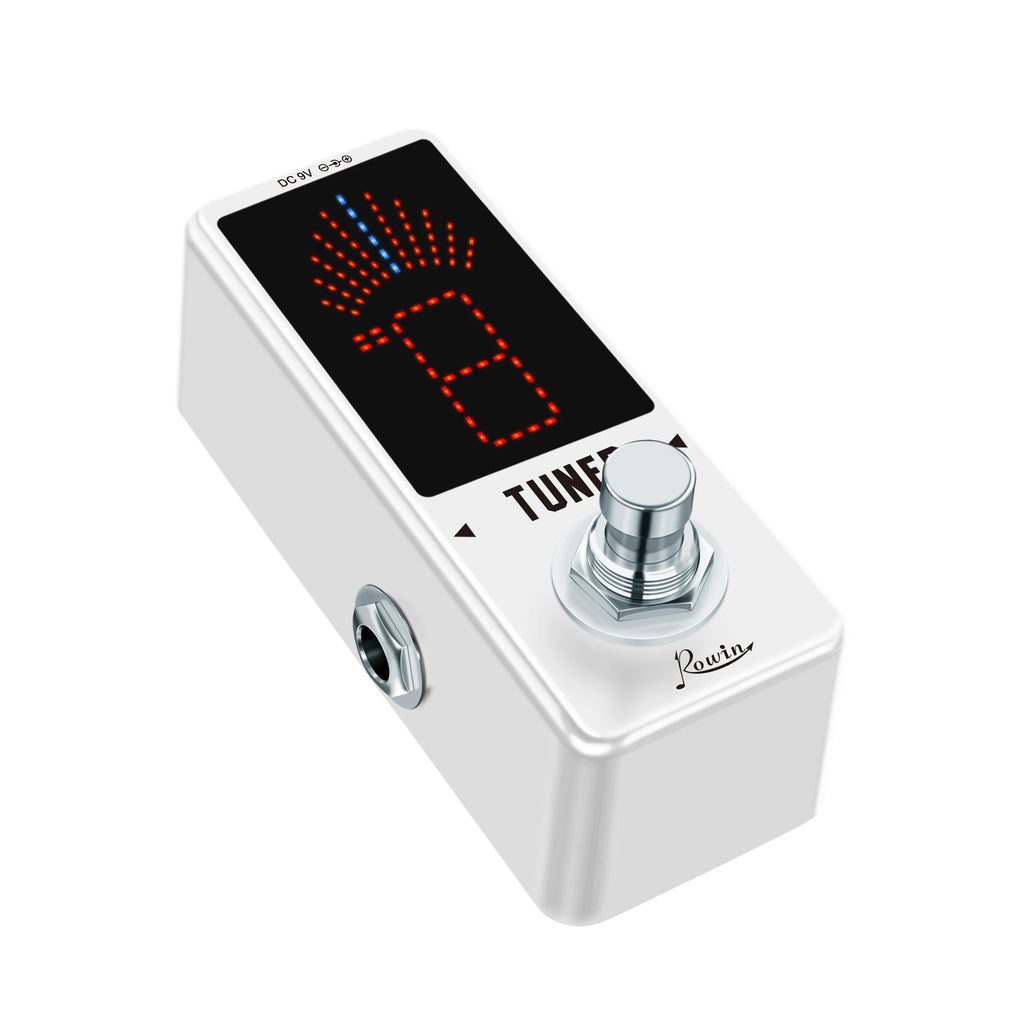 Pedal Afinador de Guitarra Rowin LT-910 Mini Afinador Cromático com Display de LED e True Bypass - Acessório para Guitarra Elétrica e Baixo
